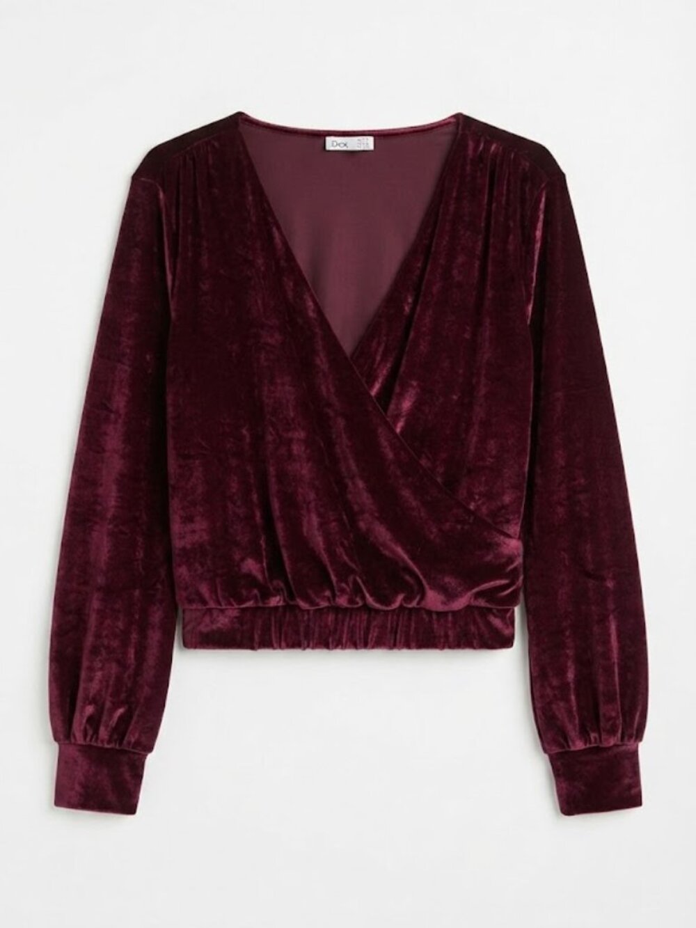 โจ๏ธ Dex Burgundy Velvet Long-Sleeve Top